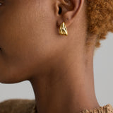 Rippled Drop Earring - Gold