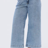 Signature Wide Leg Jeans - Mid Blue Wash