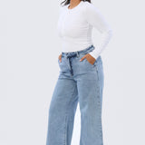 Signature Wide Leg Jeans - Mid Blue Wash