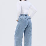 Signature Wide Leg Jeans - Mid Blue Wash