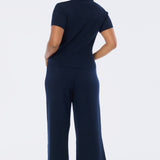 Cable Knit Zip Top - Navy