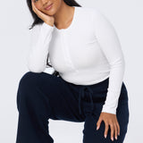 Knit Drawstring Pants - Navy