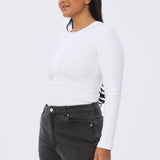 Henley Long Sleeve Top - White