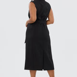 Double Breasted Midi Dress - Black