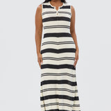 Crochet Sleeveless Dress - Ink Black Stripe