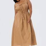 Gathered Midi Dress - Copper