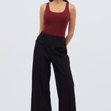 Scoop Neck Knit Tank - Rust Red