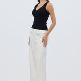 V-Neck Knit Tank - Black