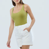 Denim Patch Pocket Shorts - White