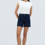 Denim Patch Pocket Shorts - Indigo