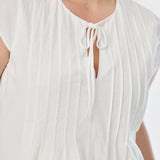 Pintuck Top - White