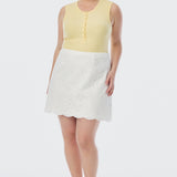 Half Placket Ribbed Tank - Panna Cotta