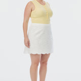 Half Placket Ribbed Tank - Panna Cotta