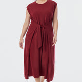 Cap Sleeve Jersey Dress - Cranberry