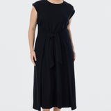 Cap Sleeve Jersey Dress - Black