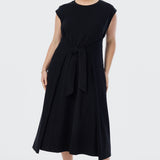 Cap Sleeve Jersey Dress - Black