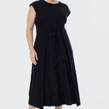 Cap Sleeve Jersey Dress - Black