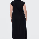 Cap Sleeve Jersey Dress - Black
