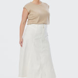 Denim Skirt - White