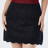 Broderie Anglaise Mini Skirt - Black
