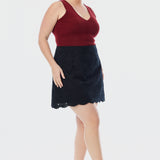 Broderie Anglaise Mini Skirt - Black