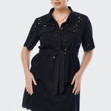 Broderie Anglaise Mini Skirt - Black