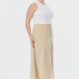 A-Line Midi Skirt - Wheat
