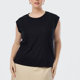Lightweight Cap Sleeve Tank - Black