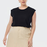Lightweight Cap Sleeve Tank - Black