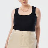 Square Neck Tank - Black