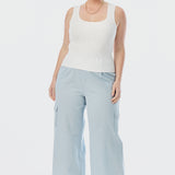 Square Neck Tank - White
