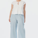 Pintuck Top - White