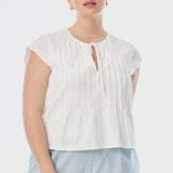 Pintuck Top - White
