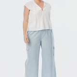 Pintuck Top - White