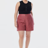 Adjustable Waist Shorts - Cranberry