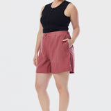 Adjustable Waist Shorts - Cranberry