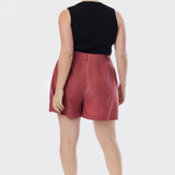 Adjustable Waist Shorts - Cranberry
