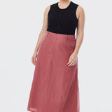 A-Line Midi Skirt - Cranberry