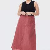 A-Line Midi Skirt - Cranberry