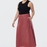 A-Line Midi Skirt - Cranberry