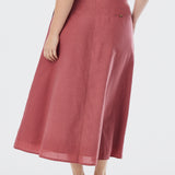 A-Line Midi Skirt - Cranberry