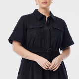 Broderie Anglaise Dress - Black