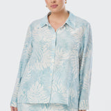 Lightweight Shirt - Ice Blue Abstract Leaves