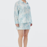 Lightweight Shirt - Ice Blue Abstract Leaves