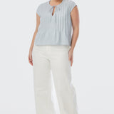Pintuck Top - Ice Blue