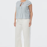 Pintuck Top - Ice Blue