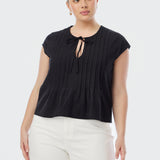 Pintuck Top - Black