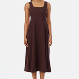 Panelled Midi Dress - Dark Espresso