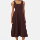 Panelled Midi Dress - Dark Espresso