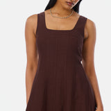 Panelled Midi Dress - Dark Espresso